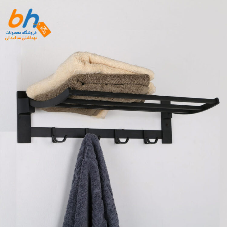 جالباسی دیواری تاشو مشکی – تمام استیل ایلگار