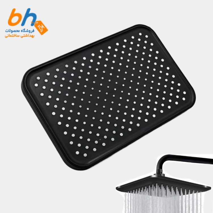 سردوش حمام مشکی مستطیل – 20 در30