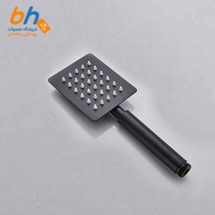 دوش حمام مشکی تمام استیل – فلت